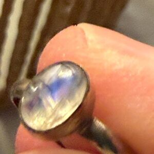 Sterling Silver Moonstone Cocktail Ring - Blue-White Stone